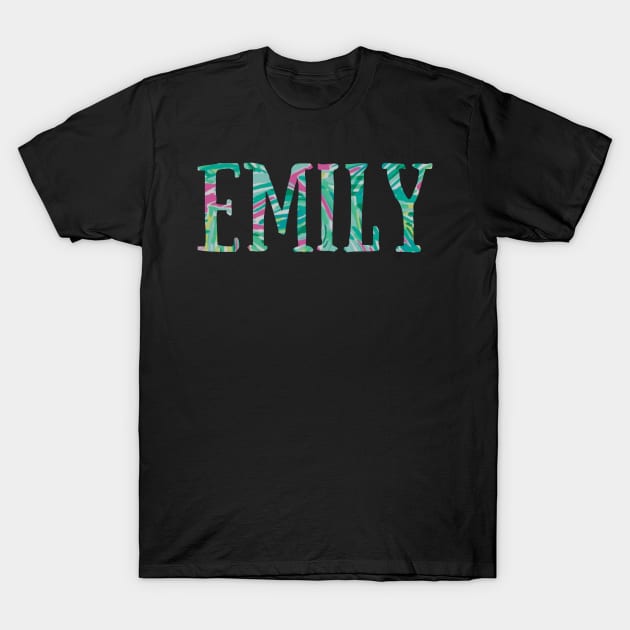 "Emily" Pink and Green Floral - Customizable T-Shirt by broadwaygurl18